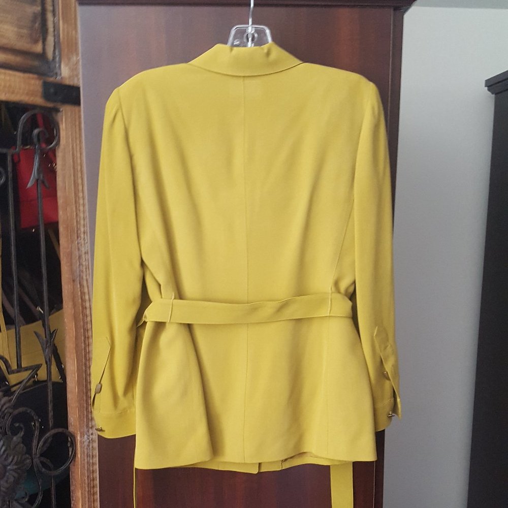 Dana Buchman Chartreuse Silk Jacket - Picture 3 of 10